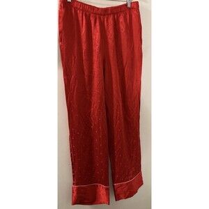 Victoria’s Secret Satin Silky Red Pajama Pants Polka Dot With Pockets Sz M